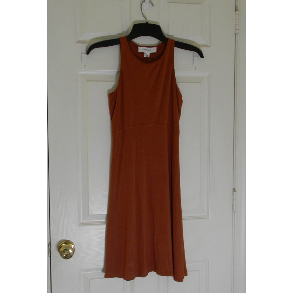 Workshop Republic Modal Knit Dress Brown Fall Layer Sleeveless Midi NWT